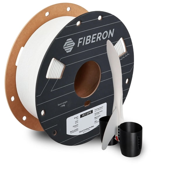 Filamento Polymaker Fiberon PET‑GF15 1,75 mm 1 kg Blanco