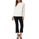 thumbnail image 2 of INSPIRE CHIC Blusa de Chifón para Mujer de Regreso a Clases Cuello con Abertura Manga de Parches Elegante Top de Trabajo XS Blanco, 2 of 8