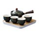 thumbnail image 3 of Tetera De Cerámica Con Asa Lateral Para Tetera De Viaje Azul Oscuro Con Tazas, 3 of 5