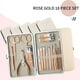 thumbnail image 2 of Rose Golden Stainless Steel Nail Clipper Set Grooming Tool Set With Case Manicure Art Tool, 2 of 5