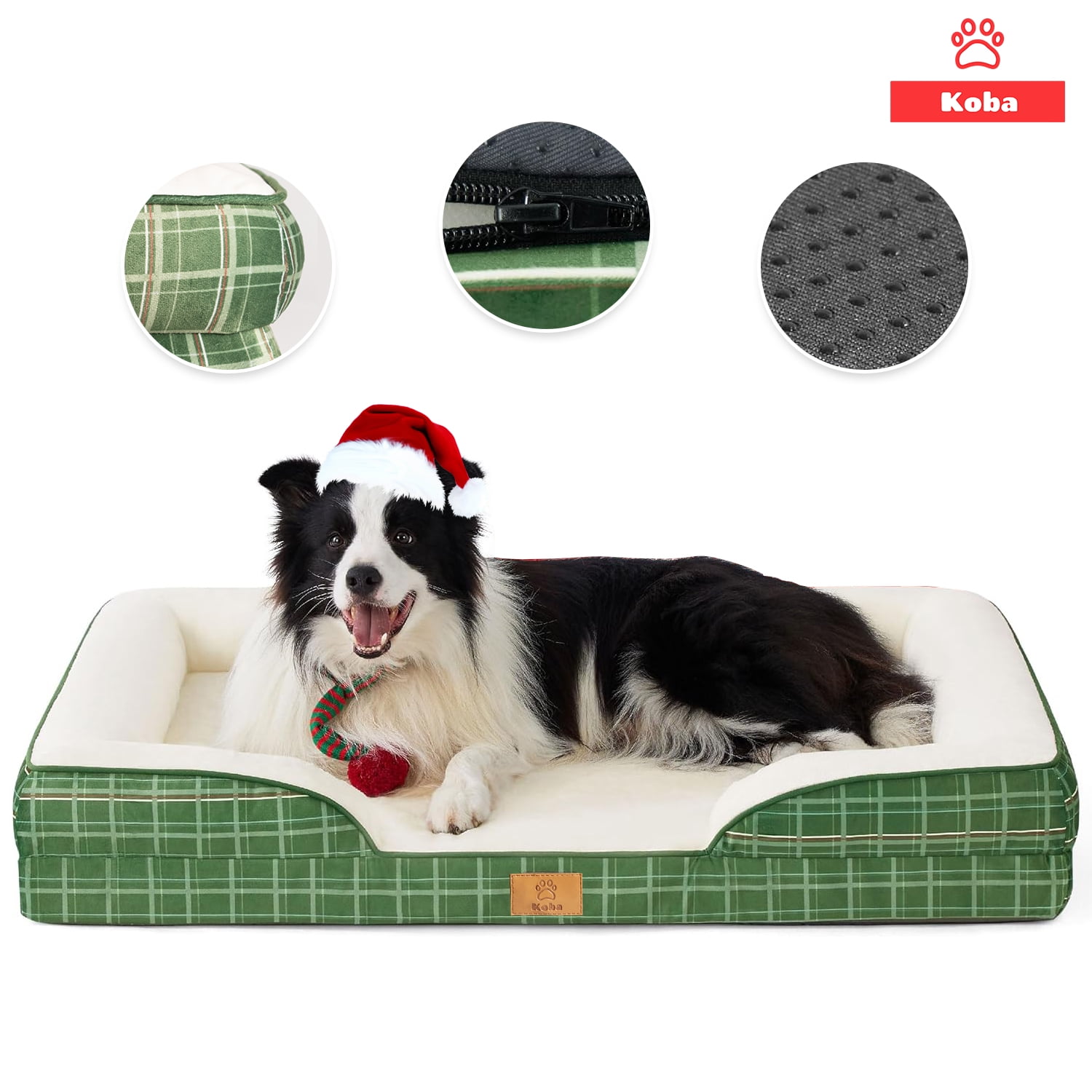 Koba - Cama Antiestres Perro Gato Colchon Ortopedica 90x63cm Grande