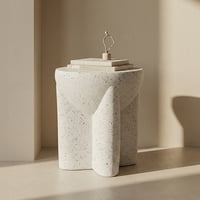 Santú Home & Deco - Mesa Centro Lateral Estilo Piedra Crema Escultural