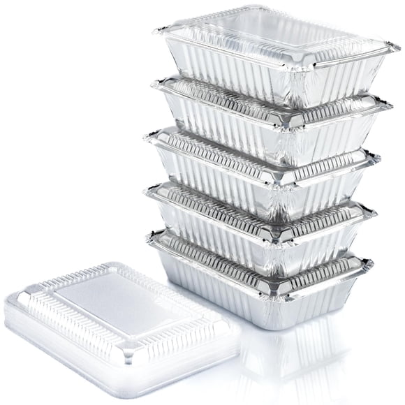 Recipientes de aluminio Spare Essentials, 55 piezas, 1,02 kg con tapas de 8,5 x 6 pulgadas