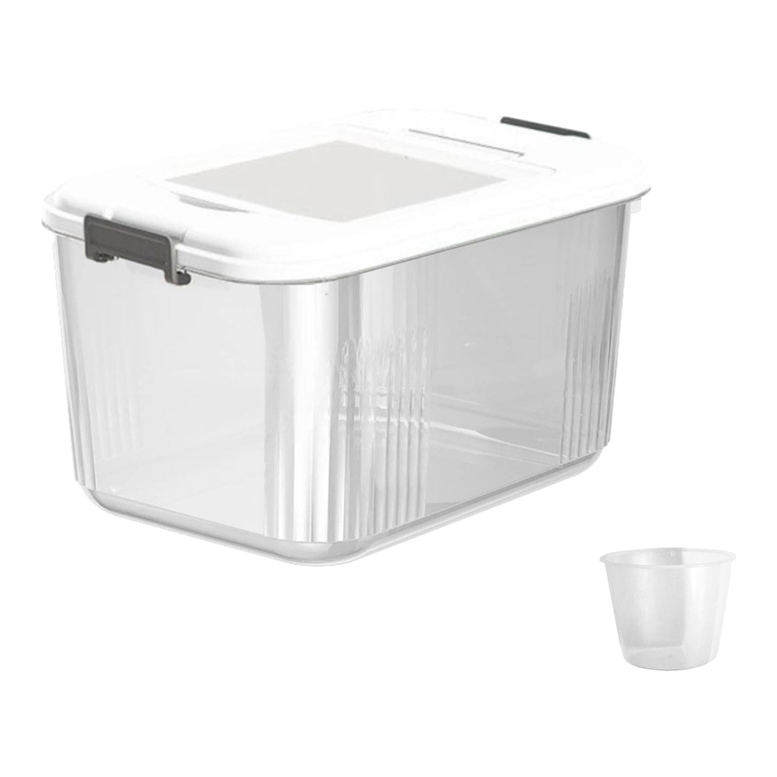 Magideal - Contenedor De Almacenamiento De Arroz En Grano, Recipiente Grande Sellado Para Granos Con Taza Medidora, Contenedor De Almacenamiento De Arroz Para , 175 Kg Blanco