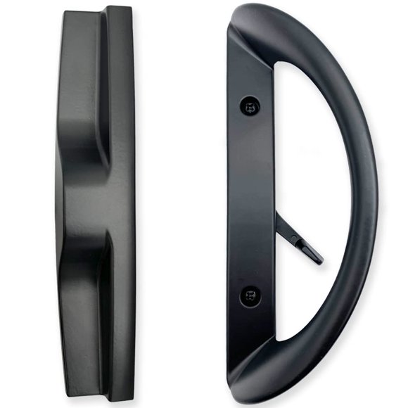Manija para puerta de patio ALIYWASAI PD1560, embutida, de aluminio negro