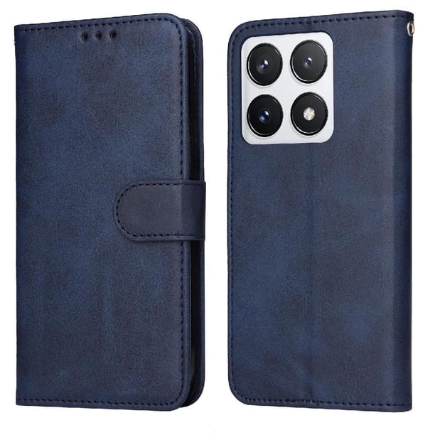 Funda Billetera para Xiaomi 14T Pro con Porta Tarjetas y Soporte Ajustable Azul