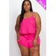 thumbnail image 1 of Conjunto de Top y Shorts de Canalé con Tirantes, Talla Baya 1XL, 1 of 5