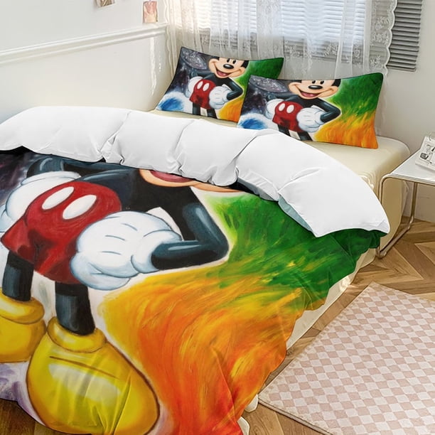 Mickey MouseCartoon Collection 3-Piece Comforter Set, Personalized Bedding Decor for Kids And Teens Bed Sheets