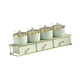thumbnail image 5 of Caja De Almacenamiento De Condimentos, Juego De Botellas De Especias De Cocina Para Azúcar, Pimienta, Encimera De Cocina, Color Verde Claro, 4 Rejillas, 5 of 5