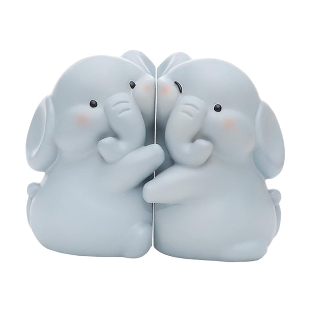 Sujetalibros de animales de dibujos animados, figura única de contador, estatua, decoración del hogar, oficina, soporte de libro de resina moderno, ta Elefante