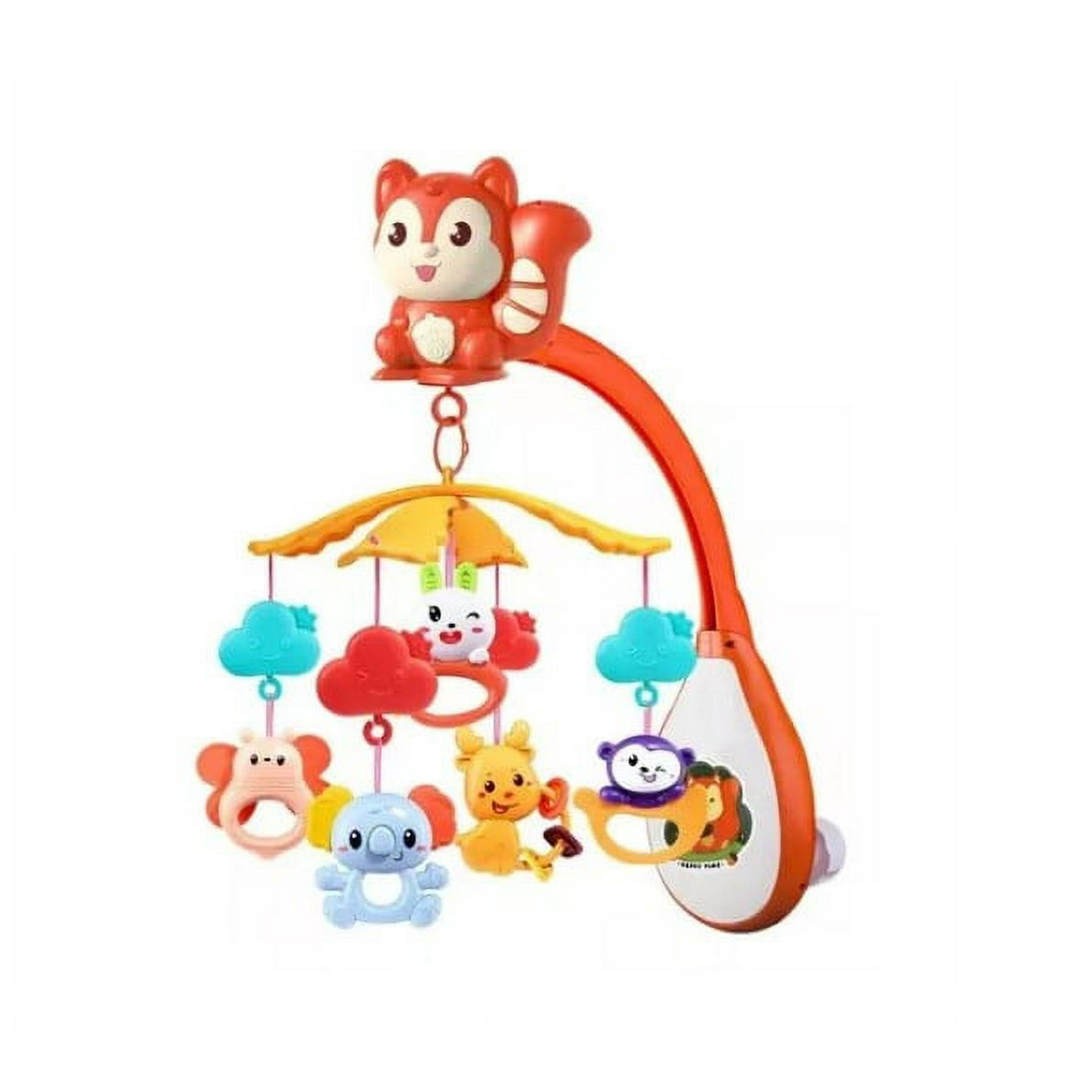 Genérico - Móvi Bebé Musical Ardilla Con Proyector 360° Control Remoto Coral