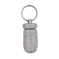 Ioensy - Pastillero Llavero Impermeable Bling Contenedor Dispensador Para Acampar Senderismo Blanco