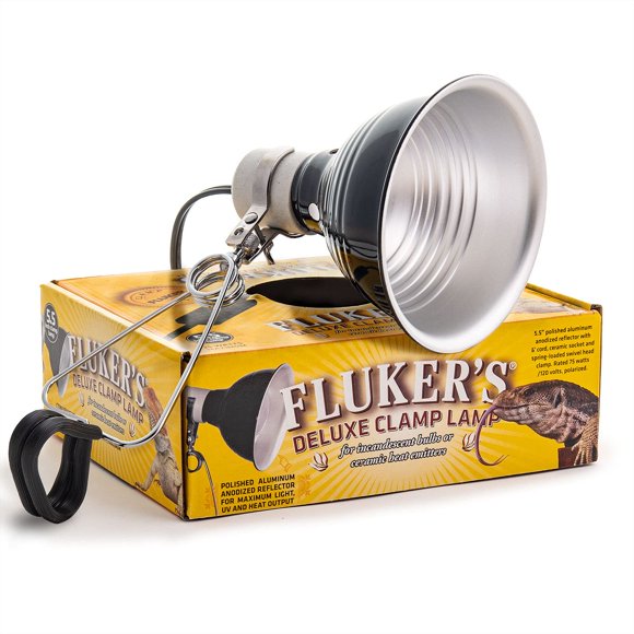 Lámpara de sujeción Repta-Clamp Heavy Duty de Fluker para reptiles de 75 W