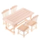 thumbnail image 4 of 1/12 dollhouse comedor muebles de madera natural sillas de mesa de comedor conjunto, 4 of 4