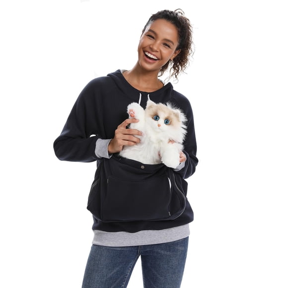 Sudadera con Capucha y Bolsa para Gato JMOREDEEP de Manga Larga – Transportadora para Mascotas