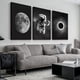 thumbnail image 4 of 3pcs Black And White Outer Space Creative Landscape Canvas Wall Art, Home Decor, Frameless 12"x8", 17"x12", 4 of 4