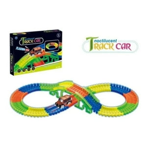 Total Click - Juguete Pista De Autos Magica Luminosa 128 Piezas De Colores