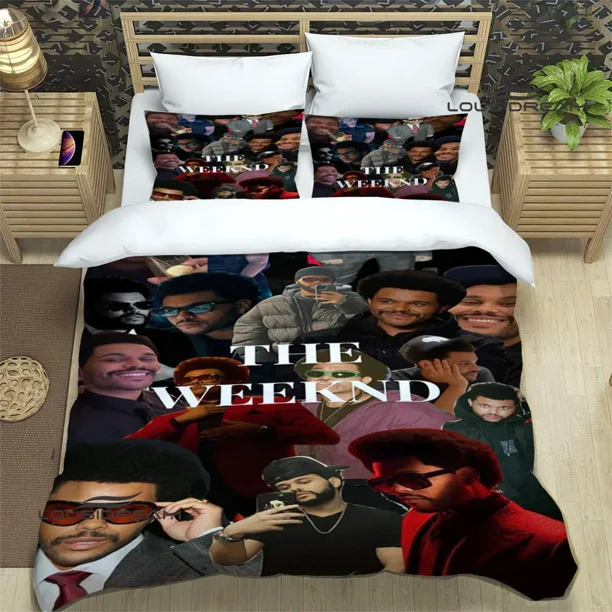 v2947 Bed Sheets Singer The Weeknd printed Bedding Sets exquisite bed supplies set duvet cover bed comforter set bedding set luxury birthday gift 3-Piece Bedding Set (1 Duvet Cover + 2 Pillow Shams) B