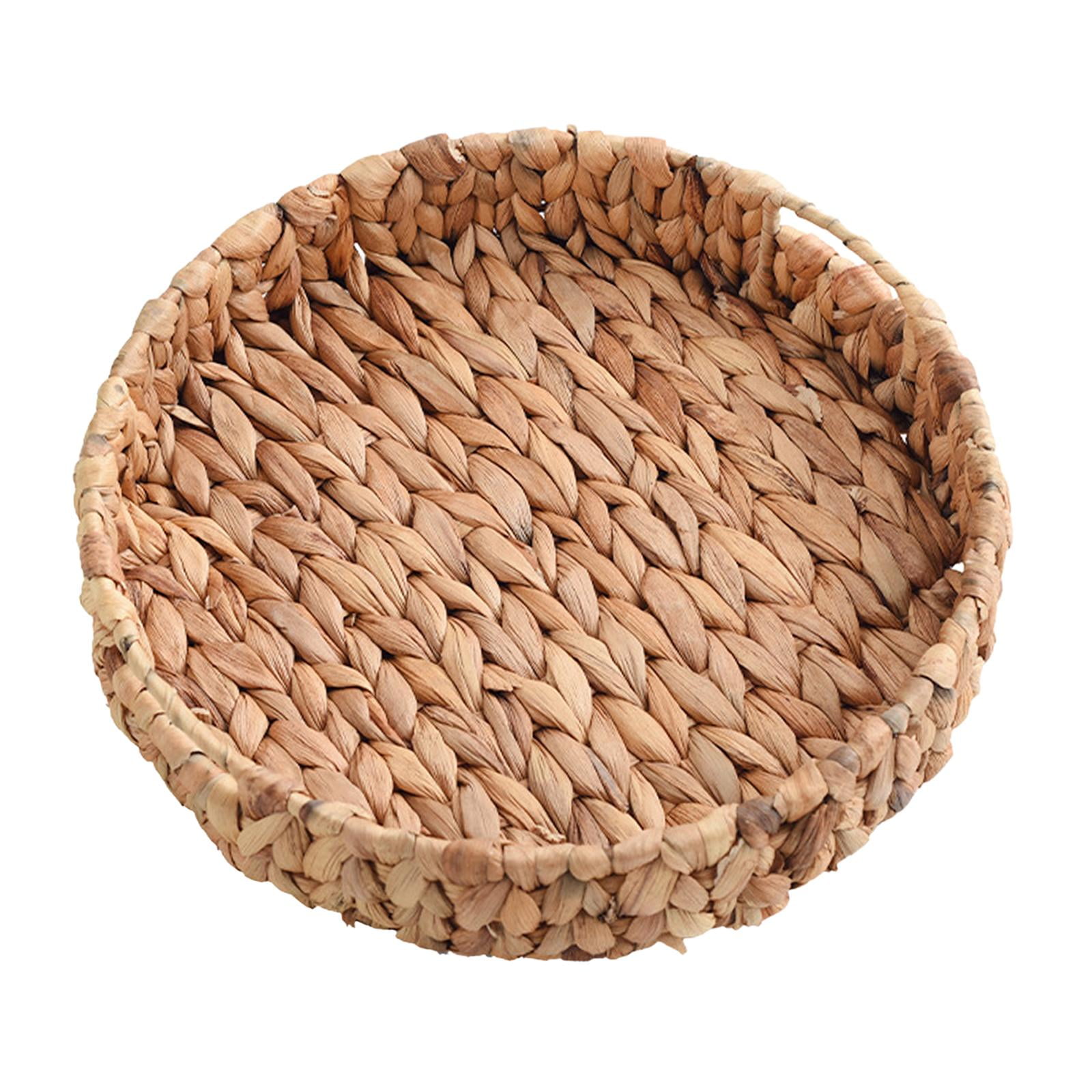 Magideal - Cestas De Mimbre, Cesta De Frutas De Mimbre, Organizador De Cuencos De Ratán, Bandeja Tejida De Hierba Multiusos, Bandeja Tejida De Algas Marinas Para Grande