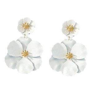 Ioensy - Pendientes Colgantes De Flores Pendientes De Tuerca Para Compromiso Día De San Valentín Mujer