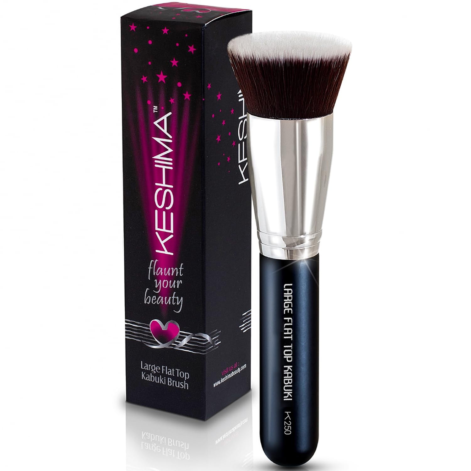 Keshima - Brocha De Maquillaje Kabuki Para Maquillaje Kabuki, Tamaño Grande, Superficie Plana