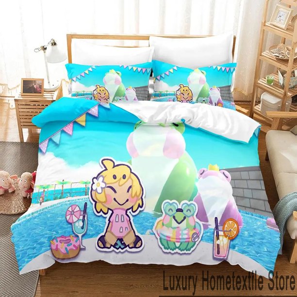 v240 Bed Sheets Game Here Comes Niko Bedding Set,Duvet Cover Comforter Bed Set Quilt Cover Pillowcase,King Queen Twin Size Boys Girls Adults 3-Piece Bedding Set (1 Duvet Cover + 2 Pillow Shams) Bed Sh