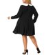 thumbnail image 3 of Agnes Orinda Disfraces de Halloween Vestido de Mujer Talla Grande Cuello Peter Pan Manga Larga Otoño Invierno Vestido Midi Línea A 1X Negro, 3 of 8