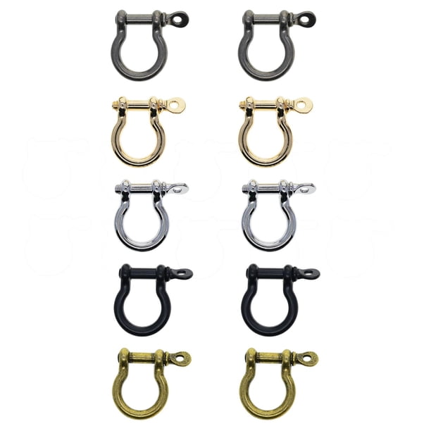 10x hebillas de con grillete de arco, cierres de aleación de Zinc, Pin de tornillo de cadena, Clips de pulsera para manualidades, reemplazo
