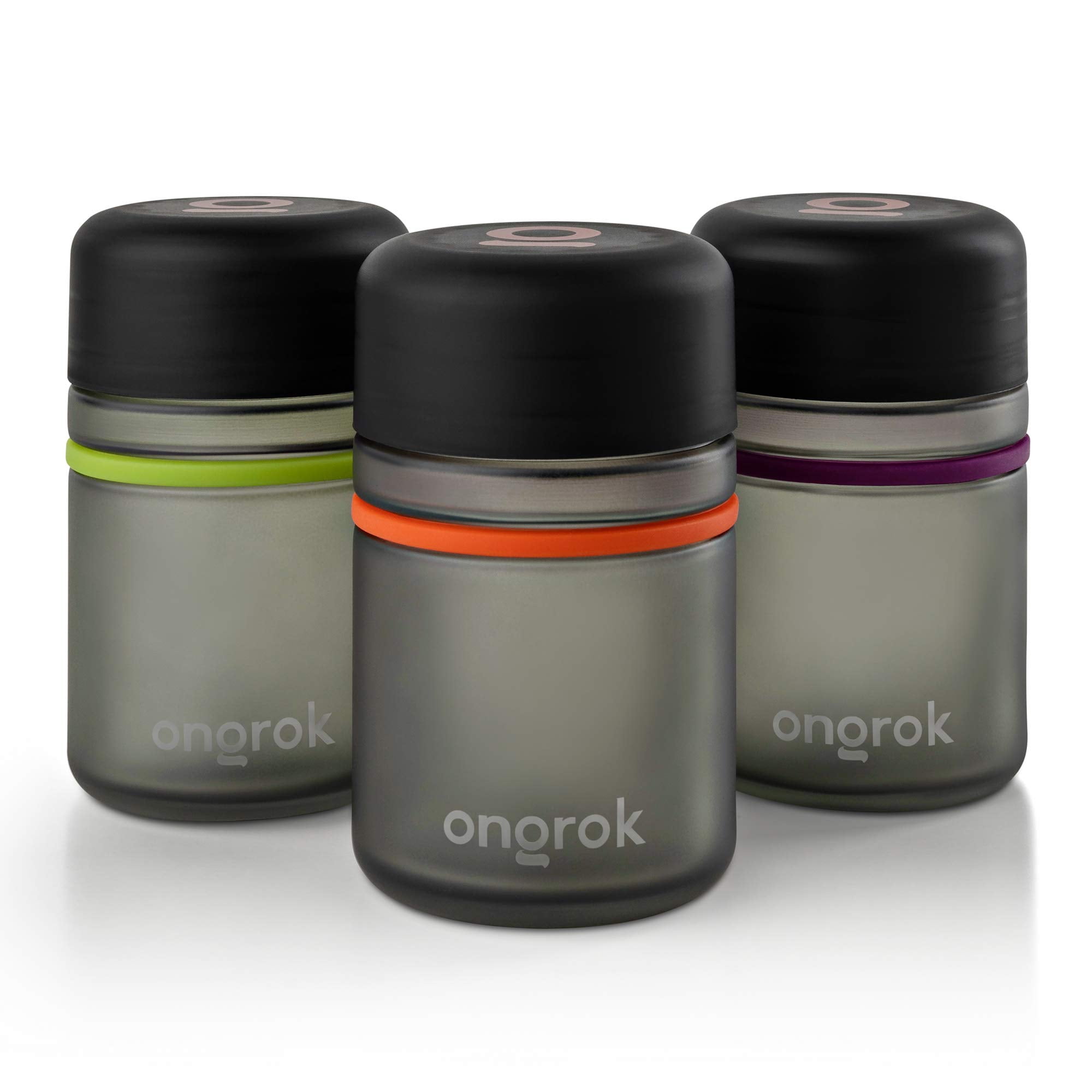 Frasco De Vidrio Ongrok De 180 Ml, Paquete De 3 Unidades De Hierbas Y Especias Uv Con Tapa