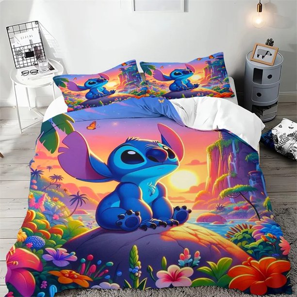 Stitch Kids Duvet Cover Kids Gifts Bedroom Decorative Duvet Cover Comfortable Polyester Duvet Cover Double Bedding Set Bed Sheets