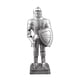 thumbnail image 2 of Figura Decorativa De Caballero Medieval De Metal Para El Hogar Y La Oficina, Colección Versátil Plateada, 2 of 5