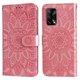 thumbnail image 2 of Funda tipo cartera FOXDOCK para OPPO Reno 6 Lite , diseño girasol en relieve, cuero PU, cierre magnético, soporte y tarjetero, 2 of 5