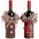 thumbnail image 1 of Funda para botella de vino navideña, diseño de cuello y botones, suéter para botella de vino, conjunto de vestido para botella de vino, decoración para fiesta navideña, decoración para mesa de comedor, 1 of 6