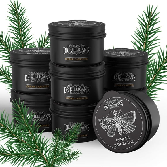 Canisters de cedro repelentes de polillas Dr. Killigan's, 8 unidades