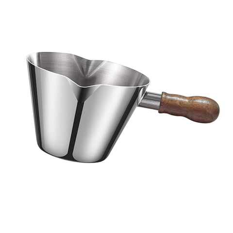 Magideal - Taza Medidora Espresso Jarra Portátil Vaso Medidor De Café Jarra Para Vaporizar Leche Con Doble Boquilla Y Mango Ergonómico Adecuada Para Cafetería Ho Plata