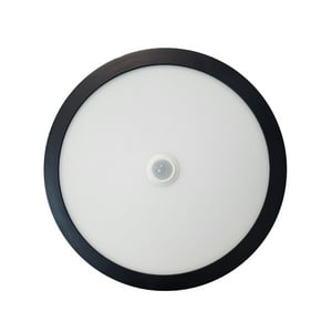 Hbled - Panel Redondo Led Eco Sobrepuesto Negro Con Sensor 12W Frío