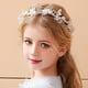 thumbnail image 3 of Diadema de princesa con flores de cristal y perlas de imitación, accesorio para el cabello de novia de aleación con diseño floral, ideal para comunión, boda, graduación y fotografía para niñas y mujer, 3 of 6