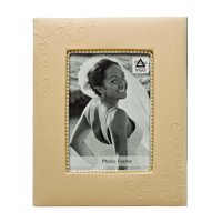 Vgo - Marco Símil Cuero Boda Con Detalle Blanco 13X18 Cm