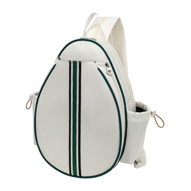 Bolsa de tenis Crossbody mochila gran cubierta de la raqueta de transporte organizador de la cremallera del pecho del pecho del pecho badminton majint B blanco B