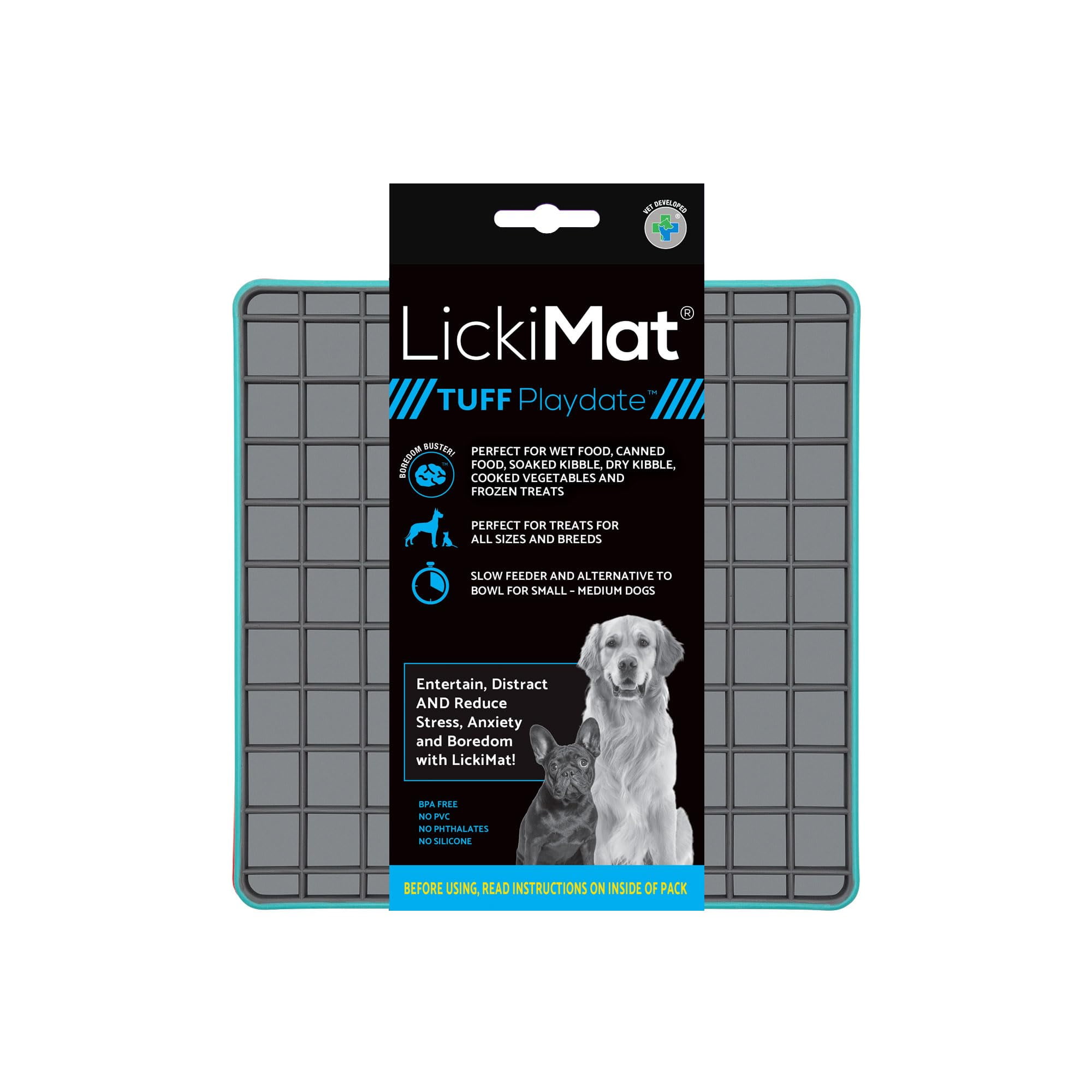 Alfombrilla Lame Para Perros Lickimat Tuff Playdate, Color Turquesa