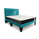 thumbnail image 1 of Cama europea 2 plazas + Colchon con respaldo y bases divididas Turquesa Lino, 1 of 4