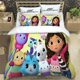 thumbnail image 1 of x1474 Bed SheetsCartoon Gabby's Dollhouse Bedding Set For Bedroom Soft Bedspreads For Bed Linen Comefortable Duvet Cover Quilt And Pillowcase 3-Piece Bedding Set (1 Duvet Cover + 2 Pillow Shams) nj147, 1 of 5