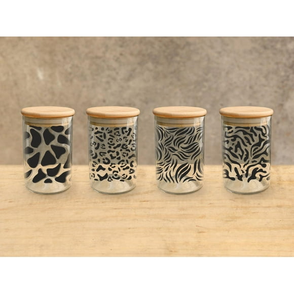 Pack 4 Frascos Animal Print - 300cc negro