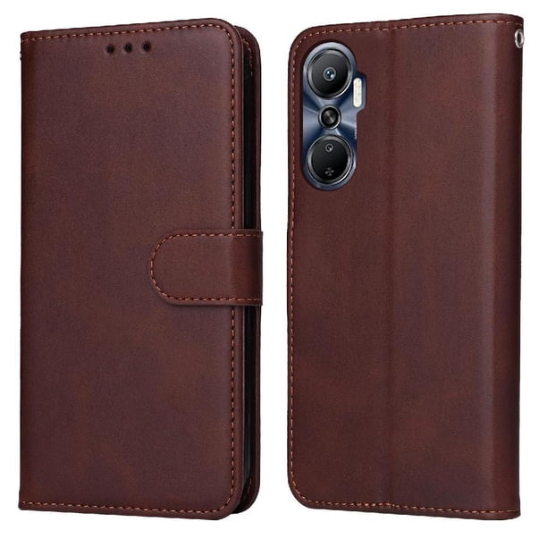 Funda Billetera para Infinix Hot 20 4G con Porta Tarjetas y Soporte Ajustable Marrón
