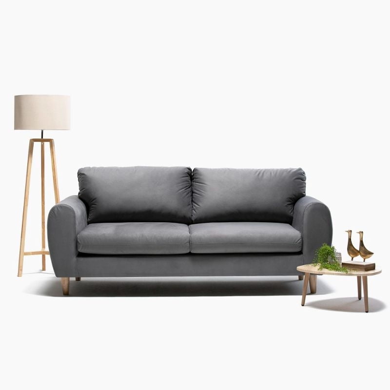 Kea - Sofá Lanston 3 Cuerpos Felpa Gris