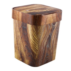 Magideal - Imitación De Madera Basura Puede Basura Bin Rústica Cesta De Desecho Multipropósito Bin De Basura Para La Oficina Sala De Estudio De La Sala Del Baño