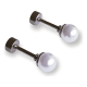 thumbnail image 2 of Aretes Aros Puntos Perlas Acero Inoxidable Niñas Seguridad, 2 of 3