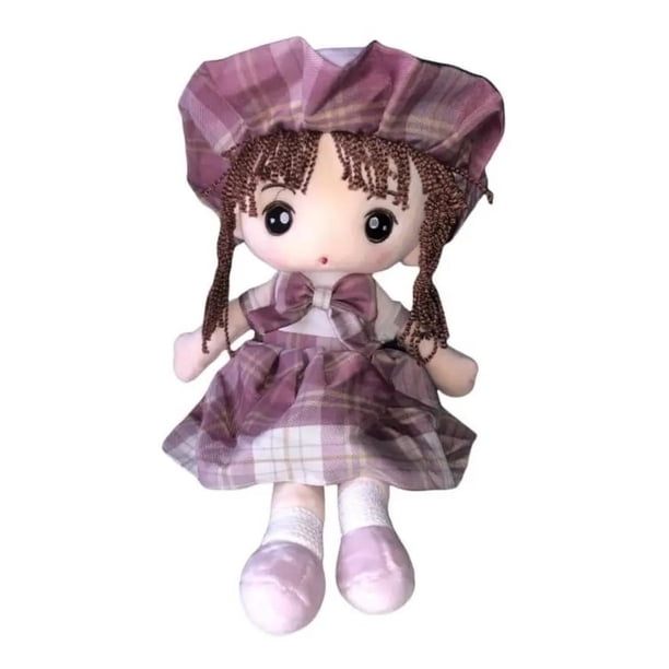Peluche De Muñeca De Trapo Tierno Suave Y Divertido violeta