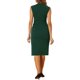 thumbnail image 3 of INSPIRE CHIC Vestido de Tubo para Mujer Regreso a Clases Atuendo de Maestra Sin Mangas Cuello en V Vestido de Trabajo con Cinturón Verde Oscuro Talla S, 3 of 6