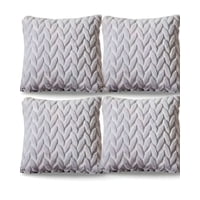 Genérico - Pack De 4 Fundas De Cojines Diseño Espiga 45Cm X 45 Cm Gris